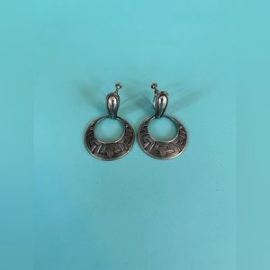 Vintage Sterling Silver Euro Tribal Key Earrings